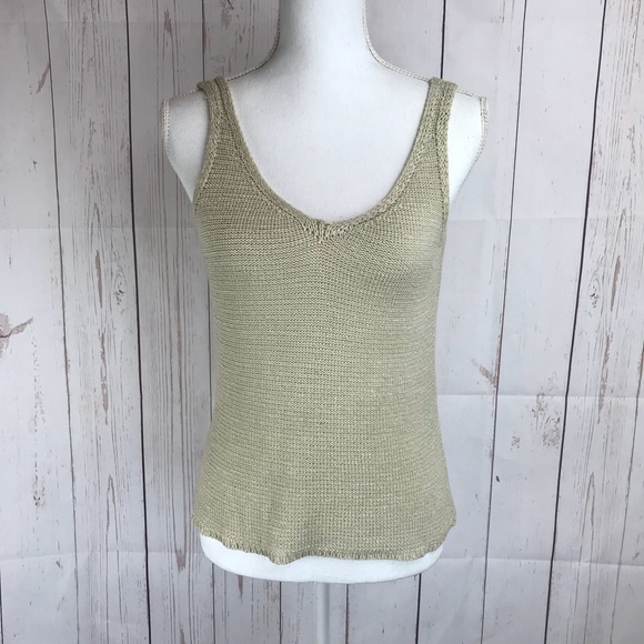 🛍 Sigrid Olsen Light Tan Tank Top Size Petite XS - Picture 1 of 5